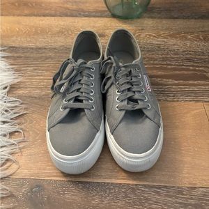 Superga Gray Platform Sneakers